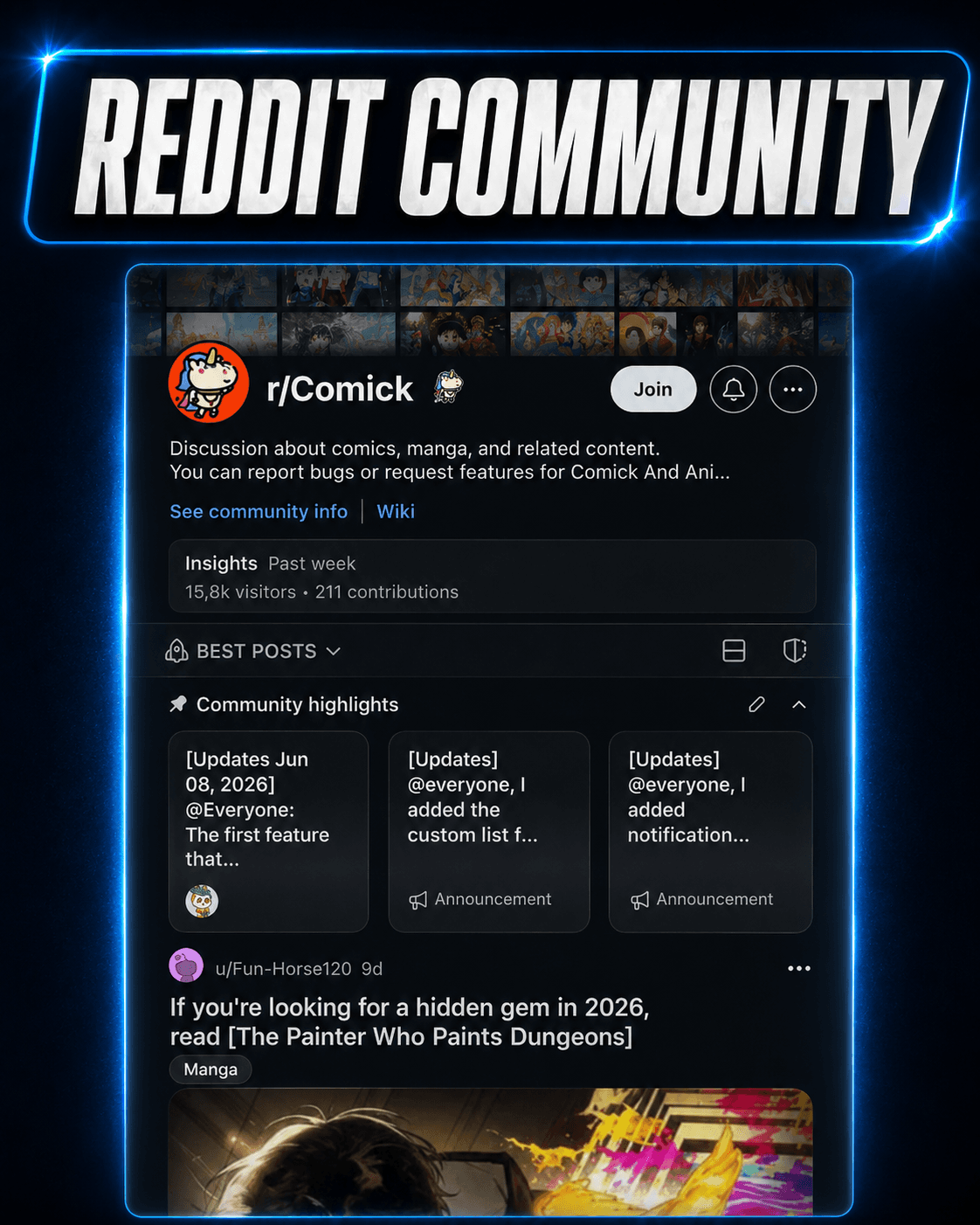 The Comick Reddit community